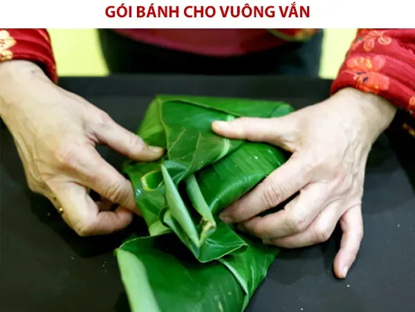 Cách gói bánh chưng không cần khuôn vẫn vuông vắn như làng nghề Tranh Khúc