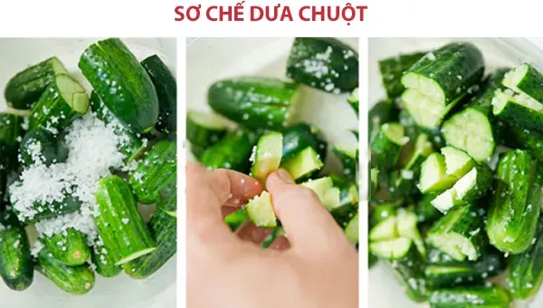 Cách làm kim chi dưa chuột Hàn Quốc tô màu ngày Tết Việt