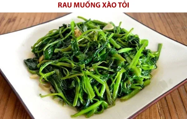 Cách làm rau muống xào tỏi xanh mướt, không thâm đen